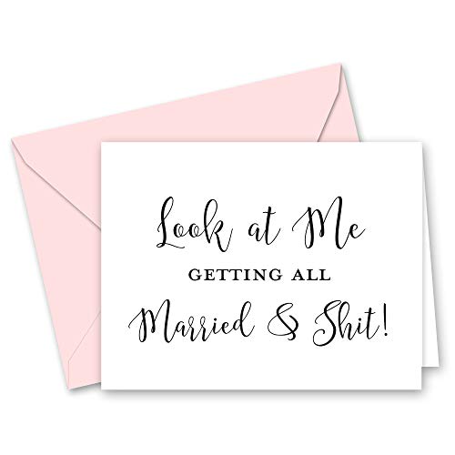 InvitationHouse Funny Bridesmaid Proposal Cards (set of 10) - 8 Bridesmaid Cards, 1 Maid of Honor Card, 1 Matron of Honor Card (Look At Me Getting All Married)