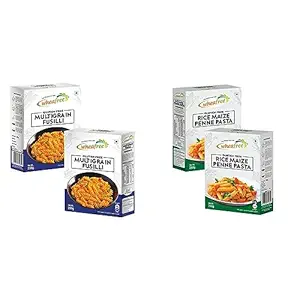 Wheafree Gluten Free Multigrain Fusilli - Pack of 2 (250g Each) & Wheafree Gluten Free Rice Maize Penne Pasta - 2 Packs (250g Each)