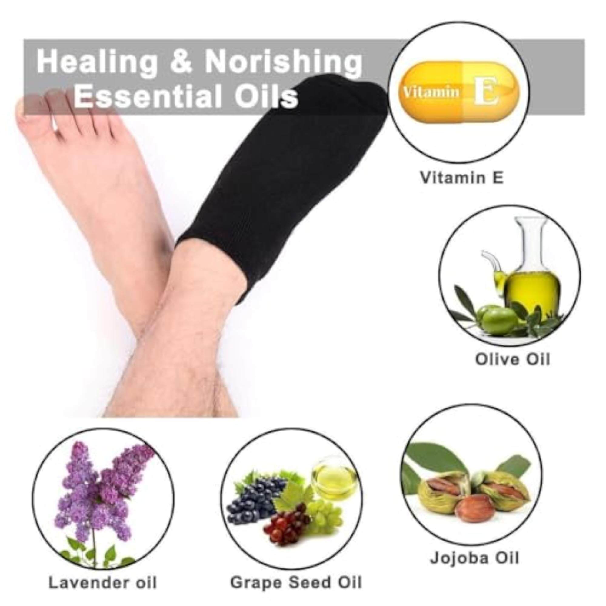 Silicone Socks for Cracked Heel Repair Spa Treatment
