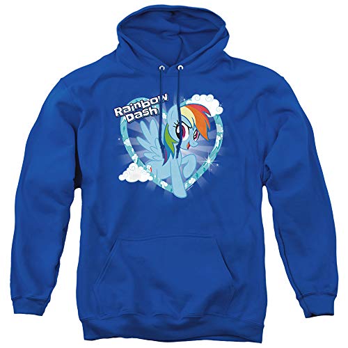 My Little Pony Tv Rainbow Dash Unisex Adult Pull-Over Hoodie, Royal Blue, Large
