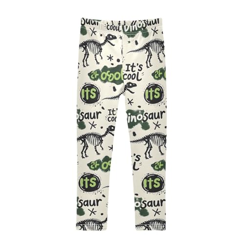 ALAZA Girls' Leggings Children's Yoga Pants Skinny Printed Dance Dinosaur Graffiti Comfortable 4T