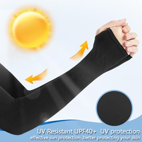 RISVOWO Unisex-Ärmlinge, Kühlung UPF 50+ Arm Sleeve, Atmungsaktiv Arm Ärmel, Armstulpen im Freien Sport, Armsleeve für Radsport Wandern Laufen Golf Basketball Fahren