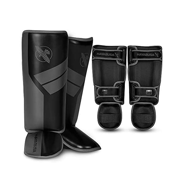 Hayabusa-S4-Kids-Shin-Guards-Muay-Thai-MMA-Kickboxing-Martial-Arts Hayabusa S4 Kids Shin Guards, Muay Thai, MMA, Kickboxing, Martial Arts - Black, Large/X-Large