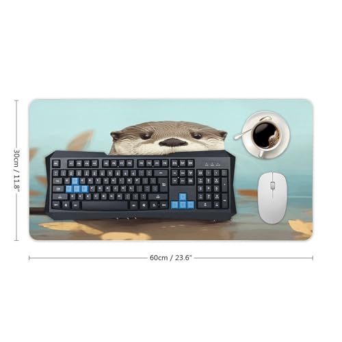 Pad de escritorio Cute Otter de goma grande 60x30 cm miniatura 2