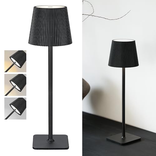 LuminexDesigns Tischlampe Kabellos LED Outdoor Lampe Tischleuchte Dimmbare Nachttischlampe mit 5200mAh Akku Lange Laufzeit, IP54 Wasserfest für Schlafzimmer, Büro, Deko, Schwarz LuminexDesigns Tischlampe Kabellos LED Outdoor Lampe Tischleuchte Dimmbare Nachttischlampe mit 5200mAh Akku Lange Laufzeit, IP54 Wasserfest für Schlafzimmer, Büro, Deko, Schwarz