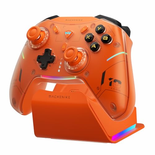 Machenike Manette PC Gamer pour Android, Manette Switch 2 Sans Fil Pro Controller Avec RGB Station Charge, Hall JH20, Déclencheur&ABXY Optique, Manette PC...