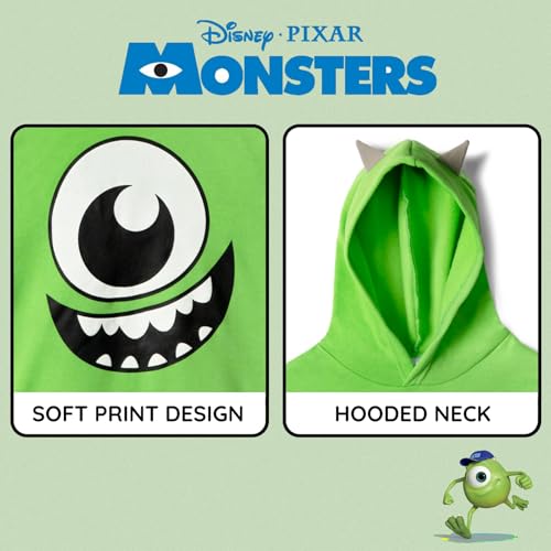 Disney Pixar Monsters Inc. Mike Little Boys Fleece Pullover Hoodie Green 6-6X - image 6