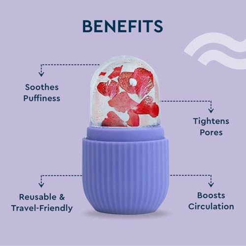 Image of Ice Roller for Face & Eyes | Silicone Ice Facial Massager for Skin Care, Puffiness, Dark Circles & Glowing Skin | Reusable Beauty Tool for Women & Men | Multi Color Variants (PURPLE)