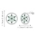 Sterling Silver Snowflake Earrings Studs Charms White Gold Plated Hypoallergenic Fashion CZ Stud Jewelry Birthday Gift for Women (Green)