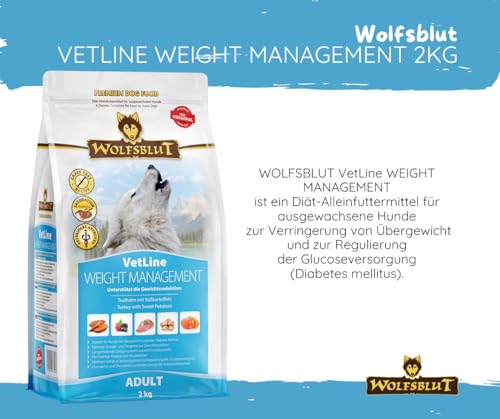 Wolfsblut Vetline Hundefutter - Weight Management, 2x2kg - Sparbundel, Sparpaket - inklusive Warnicks Tierfutterservice Hundesnack Goodie