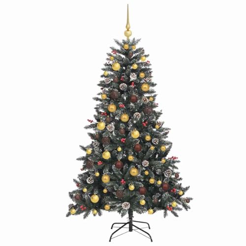 Árbol de Navidad artificial verde con soporte de acero y follaje denso de 180 cm 5