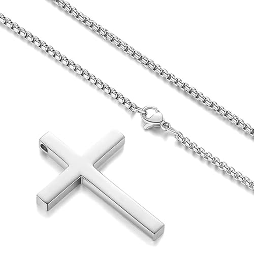 Image of Peora Fancy Cross Pendant with Box Chain Fashion Jewellery Gift for Men & Women