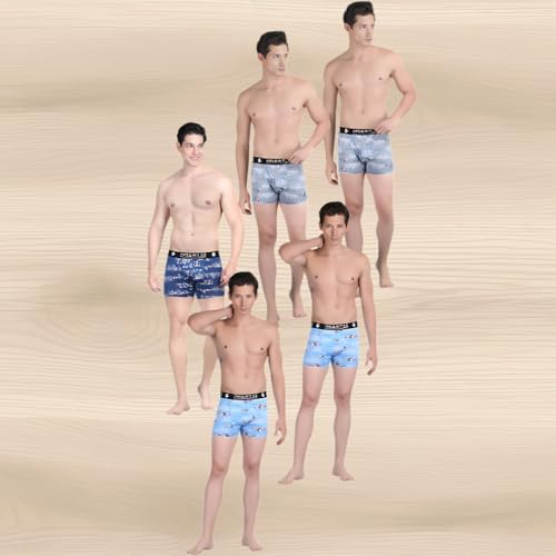 Image of Men's Nylon Stretch Printed Trunk | Ultra-Soft, Breathable Innerwear for Men | Stylish & Supportive Fit