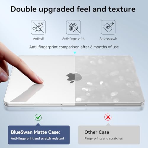 Image of BlueSwan for MacBook Air 13 inch Case, M5-M2 2026-2022 A3240 A3113, 100% Match Official Color, Scratch Resistant, Easy to Snap on, Hard Shell Protective Laptop Cover- Clear