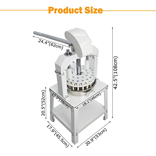 Intbuying T056520 Manual Dough Divider Cutter Machine 36Pcs Dough Dividing Cutting Machine Pastry Cutter Dough Lump Spacer Hand Press Pizza Dough Fillings Divider Stainless Steel Bakery Machine 30G-160G thumb #4