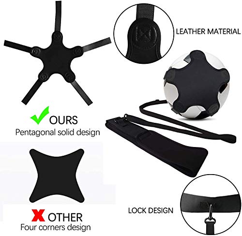 Kai Xin Solo Soccer Trainer,Hand Free Football Kick Training AidsSolo Skill Practice Equipment for Kids Adult with Elastic Adjustable Waist Belt，Fits Size 3,4,5 Footballs Volleyball Rugby - Thumbnail 2