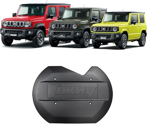 VMOILN ジムニー JB64 JB74 JC74 用 スペアタイヤレカバー リアゲートカバー タイヤレスデザイン 軽量 ABS 素材 ジムニーロゴ入り カスタム外装パーツ 10色選択可能 (マットブラック)
