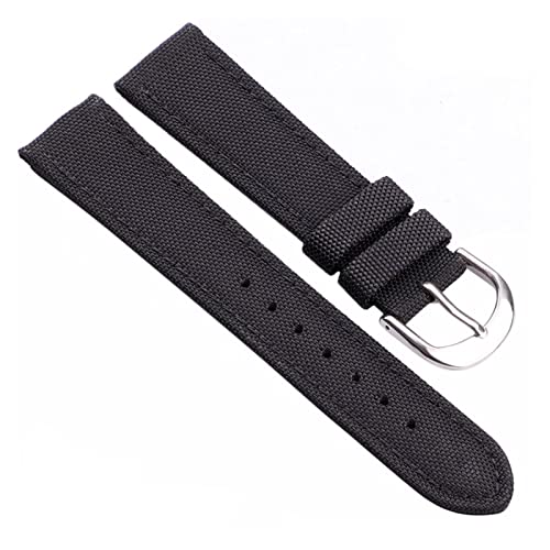 Bracelet de montre anti-irritation en nylon bleu et noir pour peaux sensibles