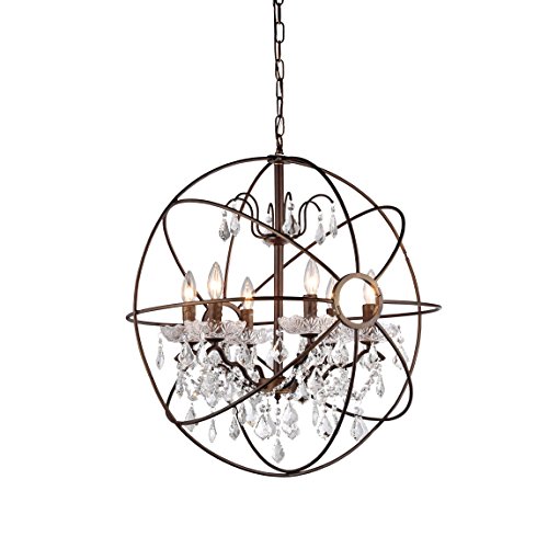 Whse of Tiffany RL8049 Edwards Antique Bronze and Crystal Chandelier