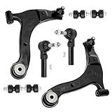 6Pc Front Suspension Kit for Chrysler PT Cruiser 2001-2010; for Dodge Neon 2000-2005; Plymouth Neon 2000-2001 Lower Control Arm w/Ball Joint Outer Tie Rod End Sway Bar Link
