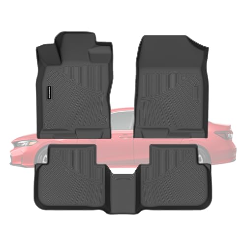 SANBAN-AXE TPE Floor Mats for 2022-2026 Honda Civic Sedan Hatchback Si(Include Sport All Weather Car Floor Liners Fit Honda Civic Accessories Black