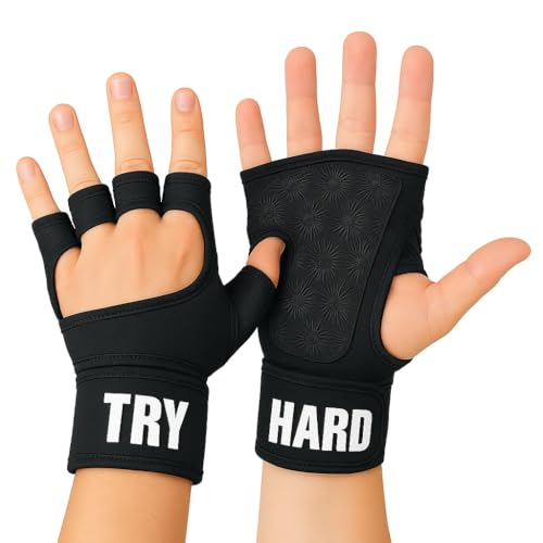 VIKZON. Guantes de Crossfit y Gimnasio de Alta Resistencia con Muñequeras Integradas – Ideal para Entrenamiento de Pesas y Calistenia, Duraderos y Confortables para Gym. Guantes Gimnasio Hombre (M)