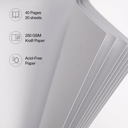 Potricher 20231128 8 X 8 Inch Diy Scrapbook Album 40 Pages Hardcover Kraft Paper Scrap Book Photo Albums Memory Book thumb #4