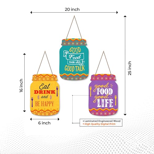 Image of Artvibes Good Food Good Life Quotes Wall Hanger for Home Decor | Gifts | Wall Art | Decoration Wooden Hanging Items | Kitchen Wood Design | Quotes Decor Items | Decorative Artworks (WH 8909NN)