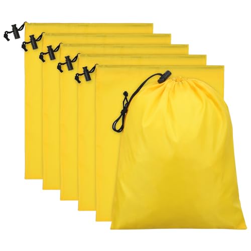Sac de sport pour gym et yoga PATIKIL lot de 6 petits sacs de rangement imperméables jaunes