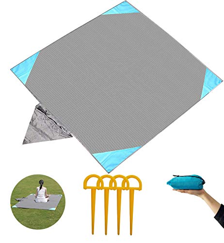 Xndryan Beach Blanket Sand Proof, 140cm x 140cm Picnic Blanket Waterproof Backing Ultra Lightweight Camping Mat Portable Outdoor Blanket for Beach Travel Camping Musical Festival