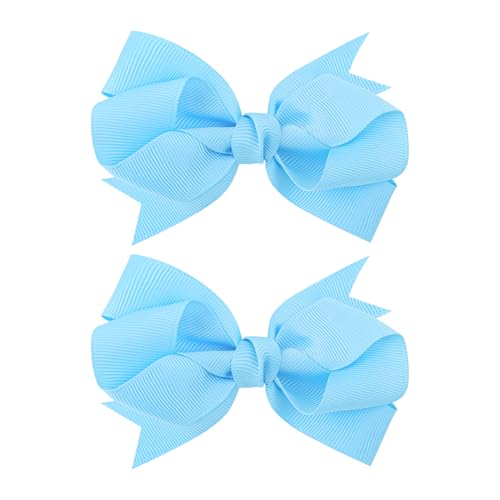 YanJie Boutique Grosgrain Ribbon Light Blue Hair Bows for Girls Toddler Hair Accessories with Medium Alligator Clips for Kids Teens Back to School