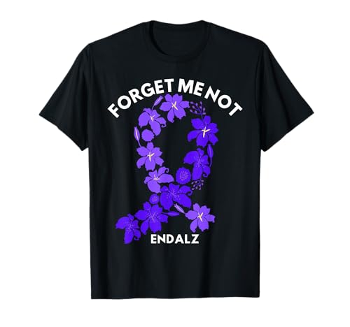 Forget Me Not Flower Mois de sensibilisation à la maladie d'Alzheimer Violet T-Shirt
