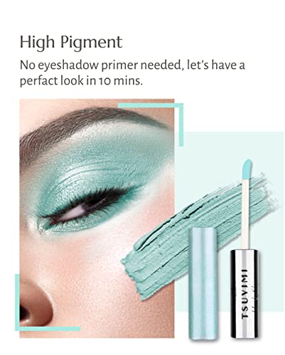 Tsuvimi New 2 In 1 Eyeshadow Stick, High Pigmented Cream To Powder Eyeshadow, No Crease, Long Lasting, Blendable, Water And Oil Resistant, Easy To Use (Shimmer Light Green And Dark Green) #TOP4