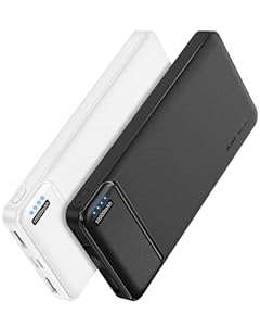 AsperX Power Bank 10000mAh 2 Stück, Slim Klein Aber Stark Externer Handyakkus, USB C Eingang und Ausgang Powerbank, Tragbares Ladegerät mit 4 Ports kompatibel mit iPhone, iPad, Huawei, Tablet