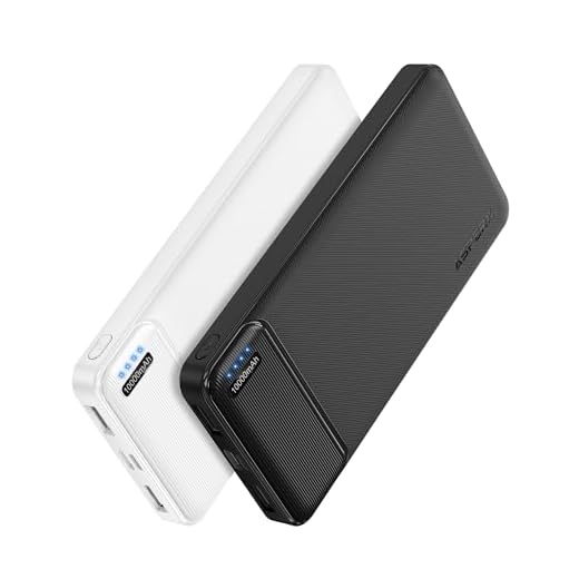AsperX Power Bank 10000mAh 2 Stück, Slim Klein Aber Stark Externer Handyakkus, USB C Eingang und Ausgang Powerbank, Tragbares Ladegerät mit 4 Ports kompatibel mit iPhone, iPad, Huawei, Tablet