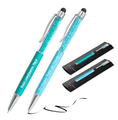 Jolis Papiers – Bolígrafo de bola personalizable con grabado de texto o logo – Cristales integrados – Stylus táctil – Regalo para empresas, eventos y publicidad – Marca francesa