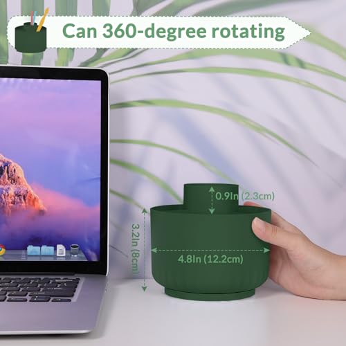 Image of SKYDUE 360 Degree Rotating Desk Organizer, Dual-Purpose Pencil Pen Holder for Desk, Rotating Pencil Cup with Stickers, Office Supplies, Desk Decor for Office, School, Home