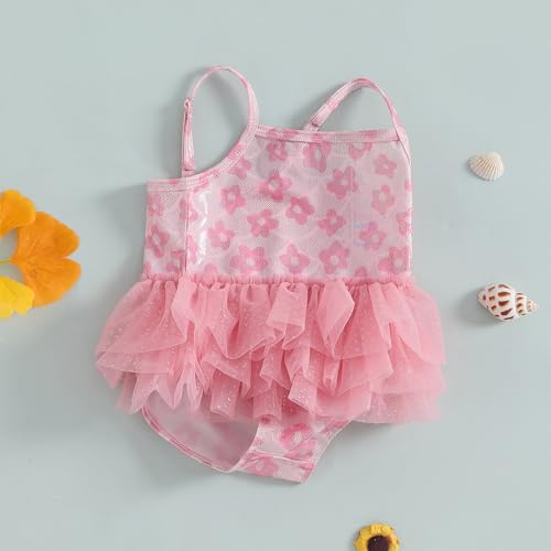 Baby Girls One Piece Swimsuit Sparkly Sequins Mermaid Tutu Fish Scale Bikini Infant Toddler Swinwear Bathing Suit2