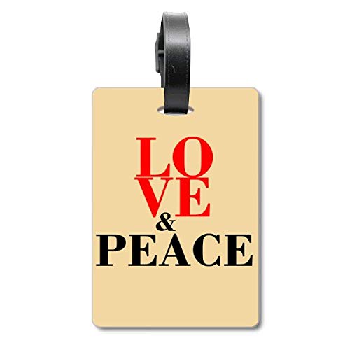Étiquette bagage Peace and Love pour valise et sac à dos globe-trotteur