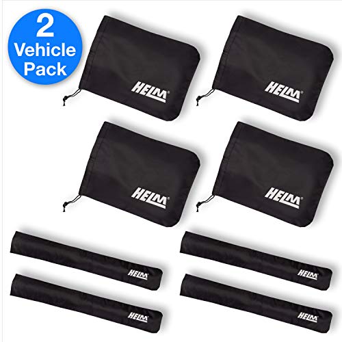 HELM - 2 Vehicle-Pack Windshield Wiper Covers and Side Mirror Covers for Trucks Cars SUVs Vans. Protect from Ice Snow Frost Dew Rain Bird Poop. Side Covers - 16 in x 12 in. Wiper Covers - 28 in Long