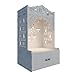 HomScape Lotus Pattern Wooden Pooja Mandir for Home with Spacious Shelf inbuilt Focus Light - White Finish - 38 Inches - Temple for Home