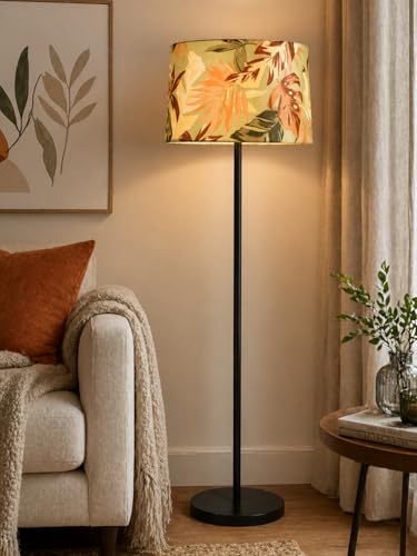 Modern Black Metal Pole Floor Lamp for Living Room, Tall Standing...