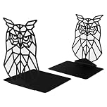 CIGAA Book Ends for Shelves, 1 Pair Heavy Duty Bookends Metal Book Holder Anti Slip Book Stopper for Home Office Library, Owl