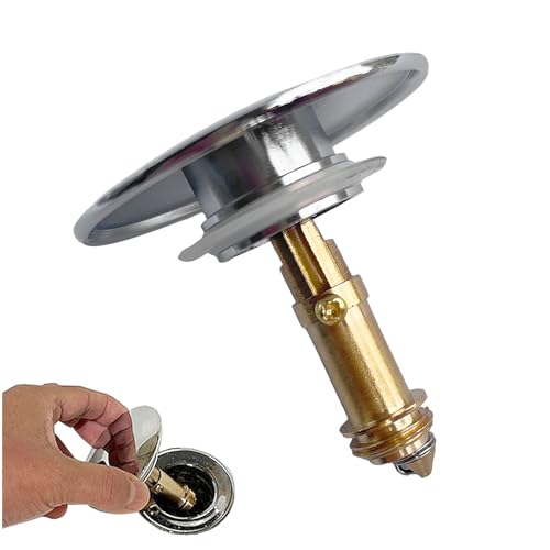 Pop Up Ablaufventil 66mm Verchromtes Metall Pop-Up-Stopfen Waschbeckenstöpsel Pop Up Ablaufventil 66mm Messing Poliert Chrom Mit Pop Up Schraube für Waschbecken Badezimmer Ablaufgarnitur