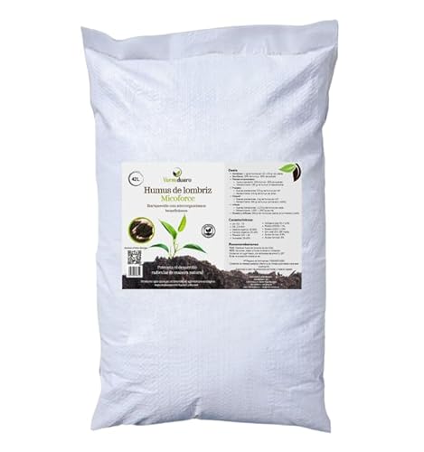 Humus de lombriz MicoForce 40L. Enriquecido con microorganismos beneficiosos. Estimula el desarrollo radicular y protege el cultivo. Abono natural y ecológico para tus plantas
