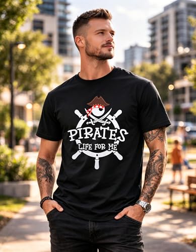 Pirate Family Matching Shirts - Pirates Life for Me Funny Graphic Shirt Family Matching Outfits Cruise Vacation Tees Black — view 2