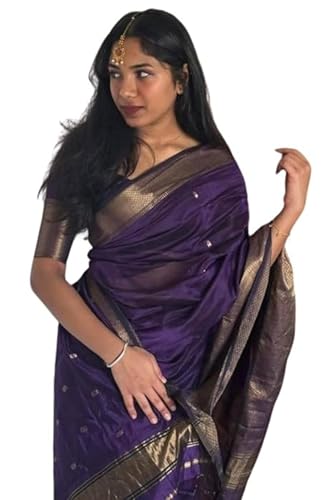 Image of ZECVA Women's Pure Soft Spun Cotton Lichi Silk Saree For Women With Attach Unstitch Blouse Piece