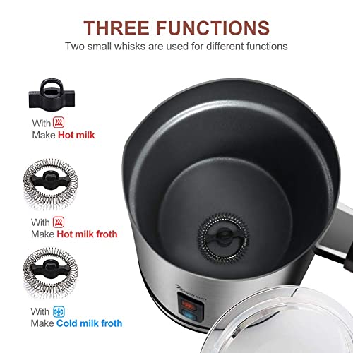 NWOUIIAY Milchaufschäumer Elektrisch 500W Edelstah Automatischer Milchschäumer 240ml Für heißen und kalten Milchschaum… – Bild 3
