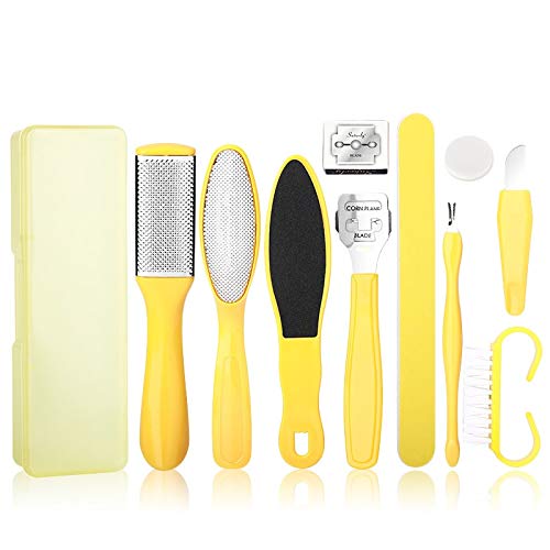 Fußraspel Professionelle 10 Teile/Satz Pediküre-Tool Fußpflege-Datei für Füße Fersen-Zehe Nuticle Kit-Datei-Pediküre-Set Beauty-Schieber-Entferner-Tool Fußfeile für Pediküre