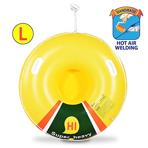 HIWENA Super Heavy Duty Snow Tube, Inflatable Snow Sled for Kids and Adults, Thicken 0.75mm Thick Material Winter Sport Tube(48 in)